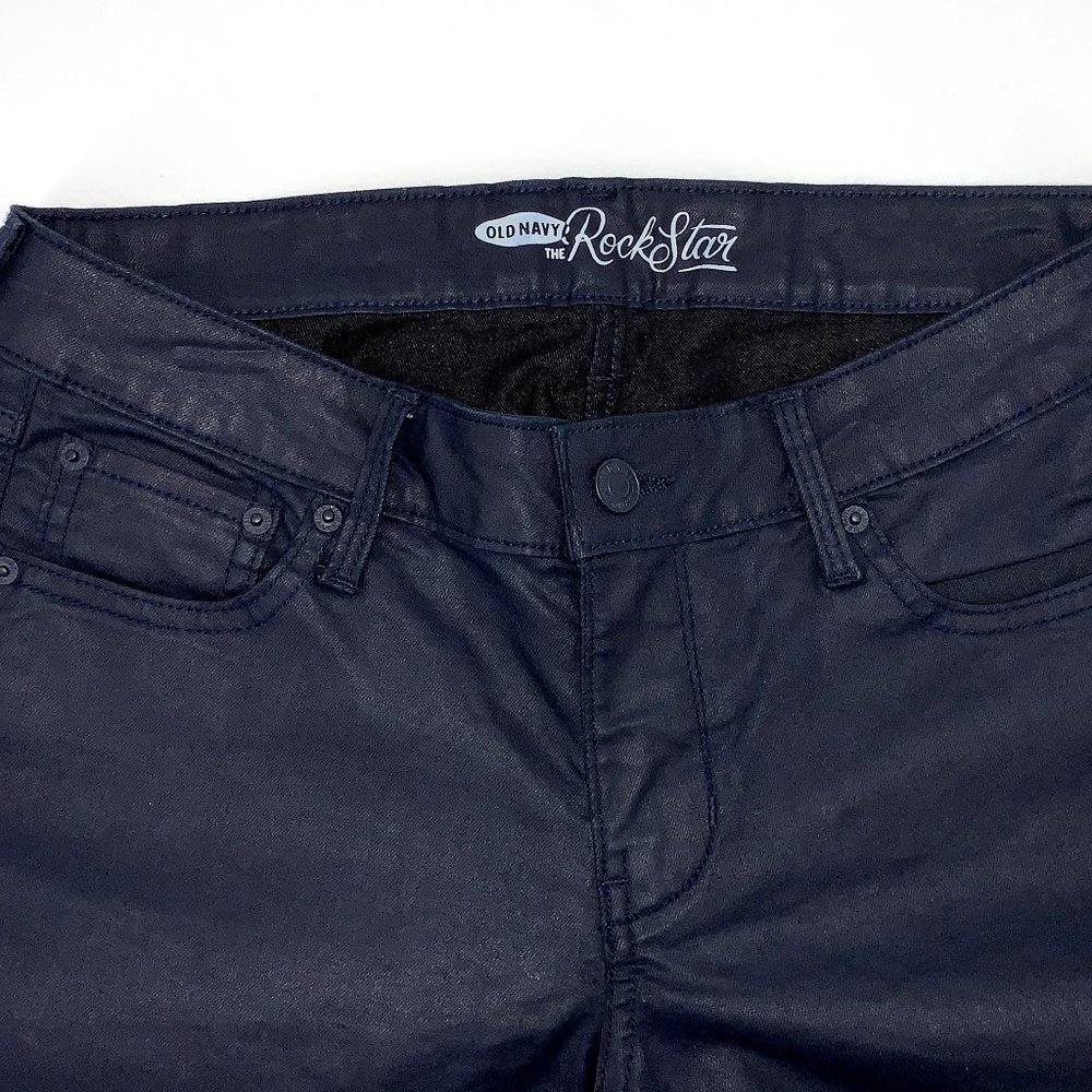 OLD NAVY Sateen Coated Skinny Jeans in NAVY